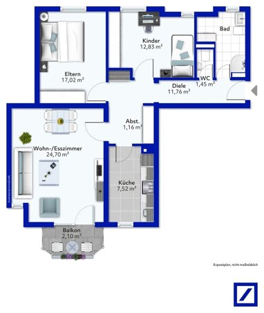 Wohnung zum Kauf 285.000 € 3 Zimmer 86,5 m² Alt-Heiligkreuz 1 Trier 54295