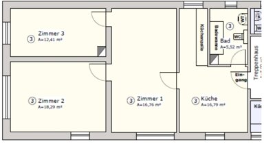 Wohnung zur Miete 574 € 3 Zimmer 70 m² 1. Geschoss frei ab 01.11.2024 Bahnhofstr. 1b Wilhermsdorf Wilhermsdorf 91452