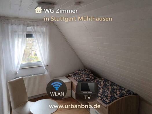 WG-Zimmer zur Miete Wohnen auf Zeit 510 € 12 m² frei ab 31.01.2026 Reinhartstrasse 0 Mühlhausen Stuttgart-Mühlhausen 70378