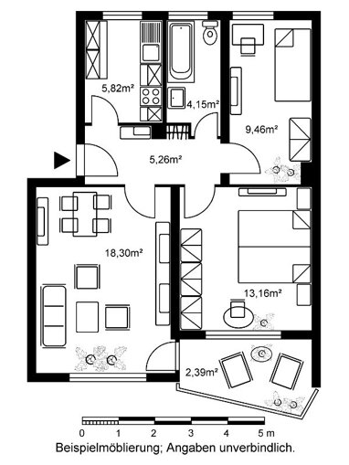 Wohnung zur Miete 600 € 2,5 Zimmer 58,5 m² 1. Geschoss Dudenhöfer Straße 77 Jügesheim Rodgau 63110