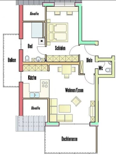 Wohnung zur Miete 1.030 € 2 Zimmer 72 m² 2. Geschoss Südstadt Ravensburg 88214
