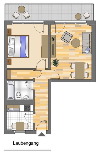 Wohnung zur Miete 549 € 2 Zimmer 54,2 m² 3. Geschoss Nettestraße 2 Norf Neuss 41469