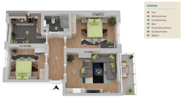 Wohnung zur Miete 730 € 3 Zimmer 70 m² Erdgeschoss Froschhausen Seligenstadt 63500