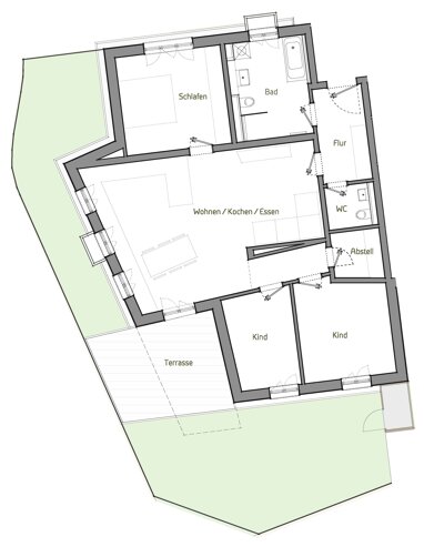 Terrassenwohnung zur Miete 1.350 € 4 Zimmer 110,5 m² Erdgeschoss Mühldorf Mühldorf a.Inn 84453