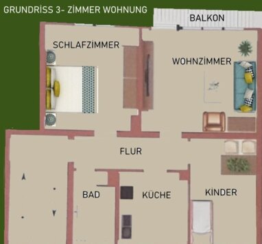 Wohnung zur Miete 740 € 3 Zimmer 60 m² Erdgeschoss Friedrich-Froebel-Schule 11 Viernheim 68519