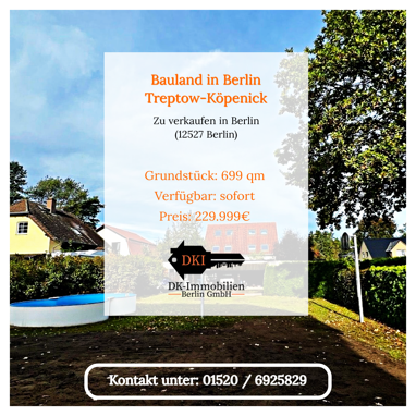 Grundstück zum Kauf Provisionsfrei 229.999 € 699 m² Grundstück Schmöckwitz Berlin 12527