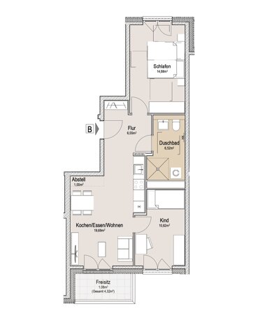 Wohnung zur Miete 635,57 € 3 Zimmer 60,5 m² 2. Geschoss frei ab sofort Oberbürgermeister-Hamberger-Platz 7 Stadtgebiet Landsberg am Lech 86899