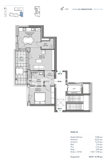 Wohnung zum Kauf provisionsfrei 415.000 € 2 Zimmer 61,7 m² Utbremen Bremen 28279