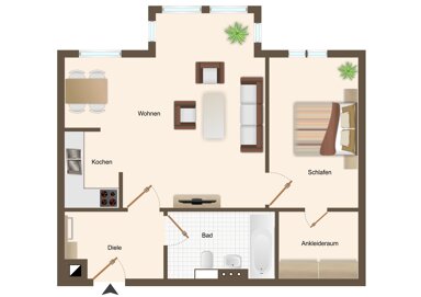 Wohnung zur Miete 380 € 2 Zimmer 46,8 m² 1. Geschoss frei ab sofort Sörnewitzer Straße 51 Weinböhla 01689