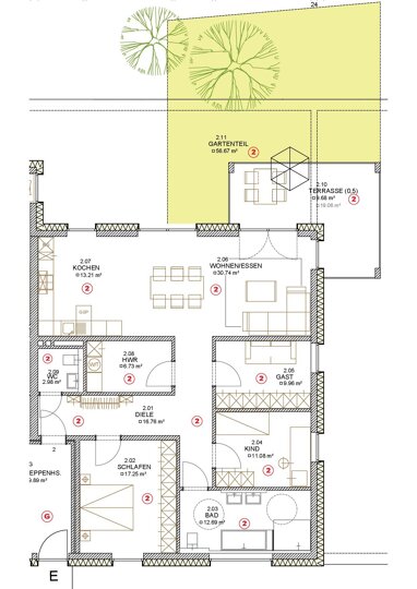 Wohnung zur Miete 1.800 € 4 Zimmer 131 m² Erdgeschoss Hellerweg 39d Herford-Stadt Herford 32052