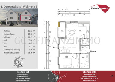 Wohnung zum Kauf 250.100 € 2 Zimmer 63,3 m² Kordel 54306