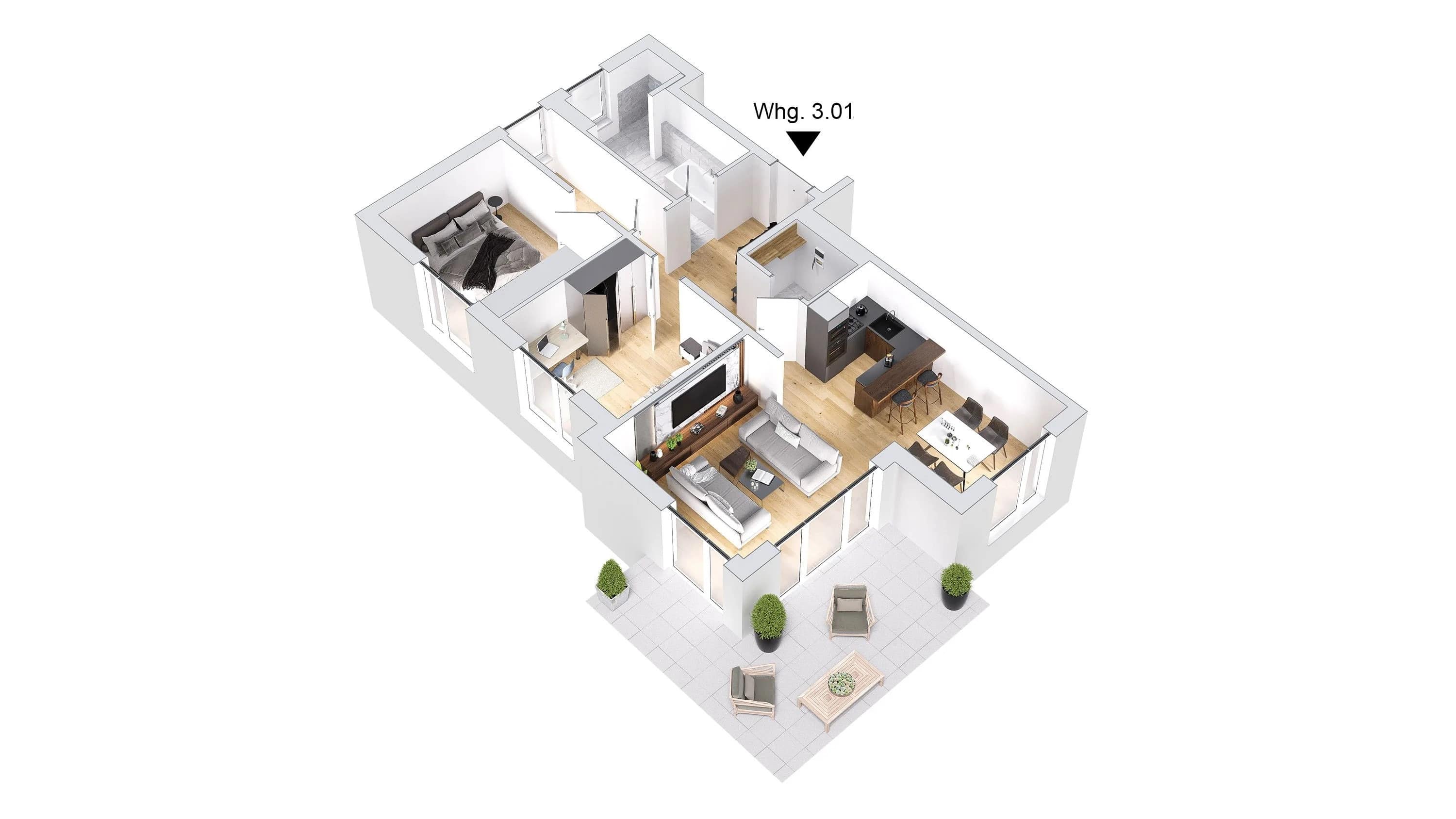 Wohnung zum Kauf provisionsfrei 406.995 € 3,5 Zimmer 94,7 m² Dietenheim Dietenheim 89165