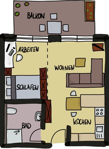 Wohnung zur Miete 550 € 1 Zimmer 44,1 m² 2. Geschoss Gunzenhausen Gunzenhausen 91710