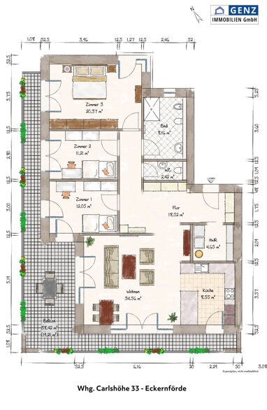 Wohnung zur Miete 1.880 € 4 Zimmer 139 m² 2. Geschoss Carlshöhe 33 Eckernförde 24340