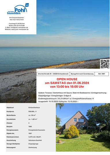 Einfamilienhaus zum Kauf 539.000 € 5 Zimmer 133,6 m² 1.481 m² Grundstück Alte Dorfstraße 16 Surendorf Schwedeneck 24229