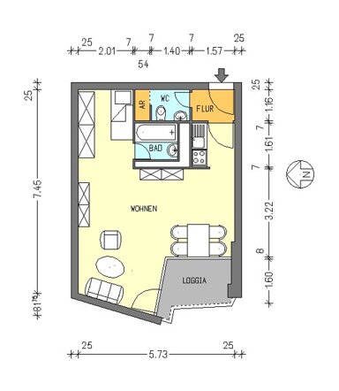 Wohnung zur Miete 355 € 1 Zimmer 39 m² 2. Geschoss frei ab 17.12.2024 Rixdorfer Str. 165 Mariendorf Berlin 12109