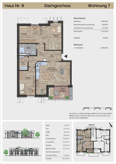 Wohnung zur Miete 1.000 € 3 Zimmer 91,7 m² Hahnenkamp 8 Hohn 24806