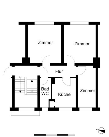 Wohnung zur Miete 317 € 3 Zimmer 51,2 m² 2. Geschoss Eichendorffstraße 41 A Goethestraße Bremerhaven 27576