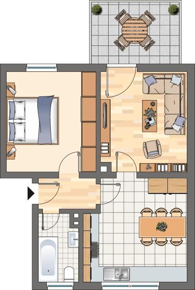 Wohnung zur Miete 309 € 1,5 Zimmer 36 m² 2. Geschoss Kirchstraße 13 Ickern - Süd Castrop-Rauxel 44581