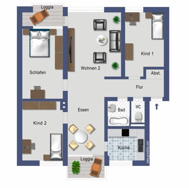 Wohnung zum Kauf Provisionsfrei 295.000 € 4 Zimmer 95,6 m² 2. Geschoss Josef-Gockeln-Straße 9 Neubrück Köln 51109
