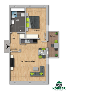 Wohnung zur Miete 570 € 2 Zimmer 52 m² 1. Geschoss Straßkirchen Straßkirchen 94342