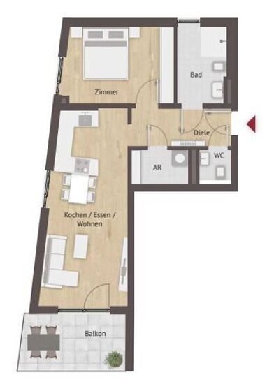 Wohnung zum Kauf Provisionsfrei 437.000 € 2 Zimmer 54 m² 1. Geschoss Rollhofener Str. 28 Laufamholz Nürnberg 90482