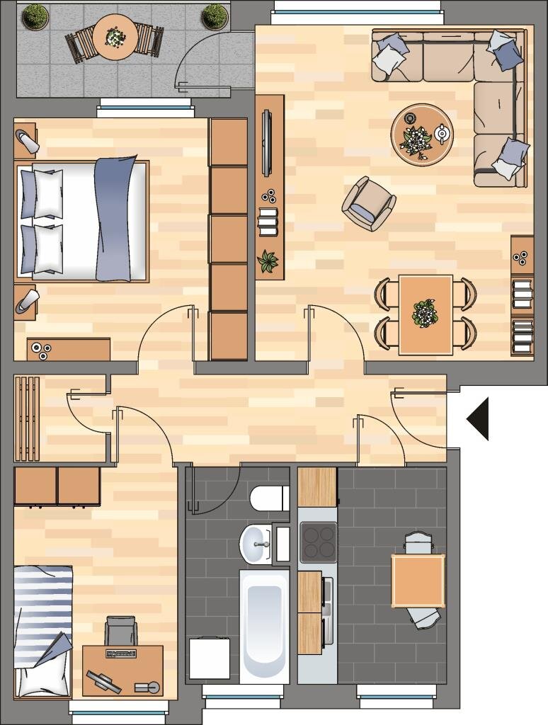 Wohnung zur Miete 499 € 2 Zimmer 62,1 m²<br/>Wohnfläche 2. Stock<br/>Geschoss Popenser Straße 59 Aurich Aurich 26603