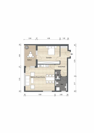 Wohnung zur Miete 1.160 € 2 Zimmer 83,4 m² 1. Geschoss frei ab sofort Kurfürstenplatz 7 Röttgen Bonn 53125