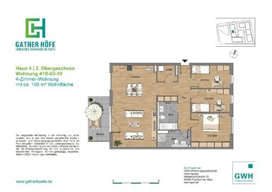 Wohnung zur Miete 1.698 € 4 Zimmer 114 m² 3. Geschoss frei ab 01.02.2025 Rath Düsseldorf 40472