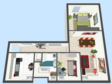 Wohnung zur Miete 470 € 3 Zimmer 72 m² 3. Geschoss Wiesenstraße 11 Zella-Mehlis 98544