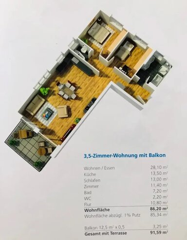 Wohnung zur Miete 700 € 3,5 Zimmer 91 m² Im Trieb 18 Laichingen Laichingen 89150