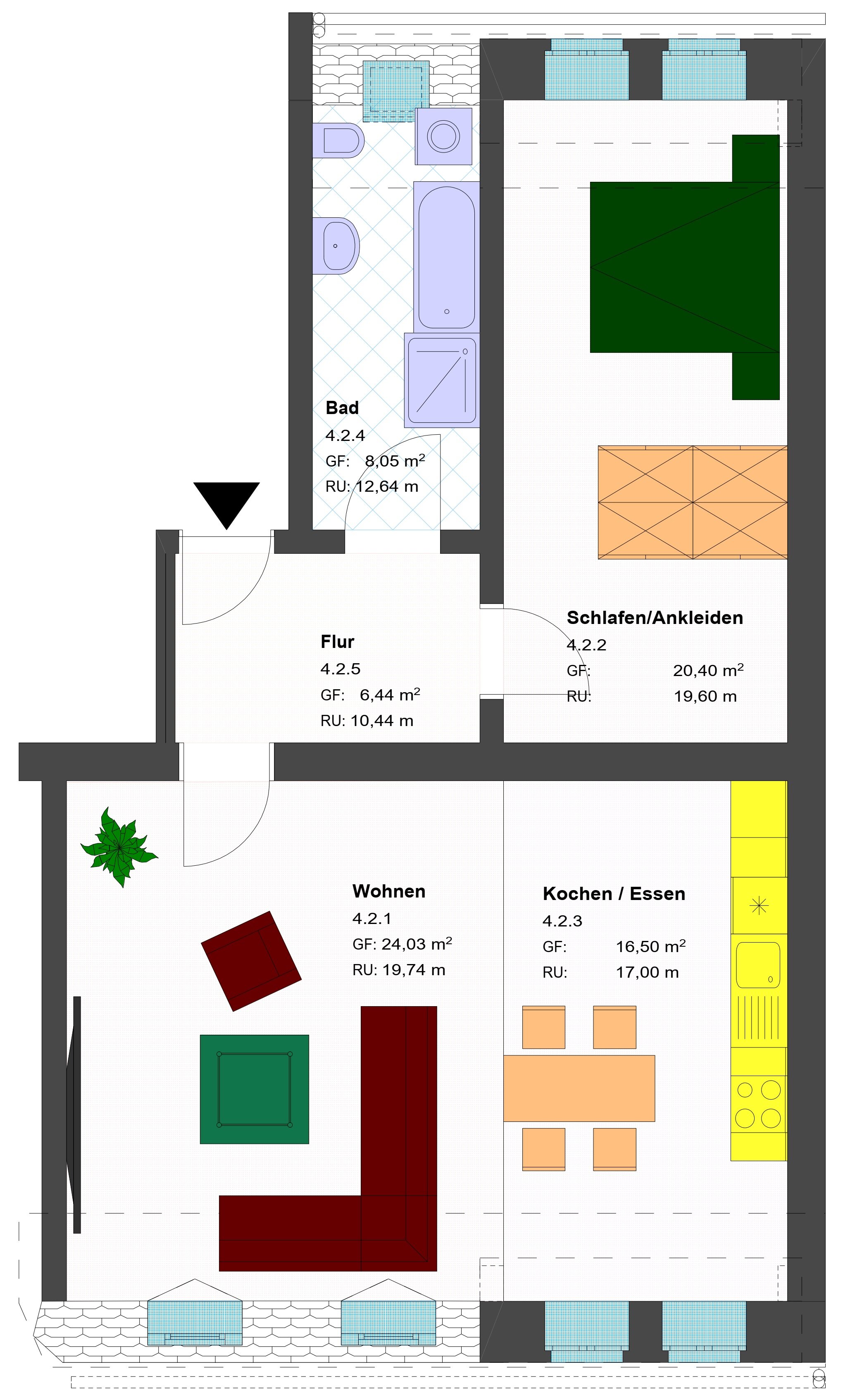 Wohnung zur Miete 645 € 2 Zimmer 75,4 m²<br/>Wohnfläche 3.<br/>Geschoss ab sofort<br/>Verfügbarkeit Schillerstraße 7 Innenstadt Görlitz 02826