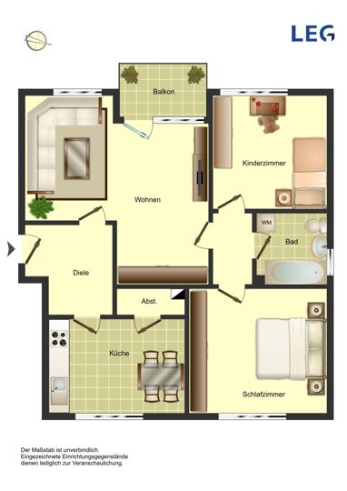 Wohnung zur Miete 470 € 3,5 Zimmer 72 m² Erdgeschoss frei ab 16.07.2024 Gedächtnisstraße 5 Weddinghofen Bergkamen 59192
