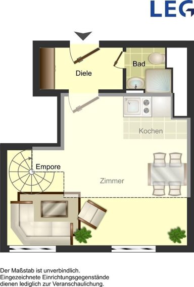 Wohnung zur Miete 362 € 1 Zimmer 36 m² 1. Geschoss frei ab 27.09.2024 Zum Roten Berge 19 Hiltrup - Mitte Münster 48165