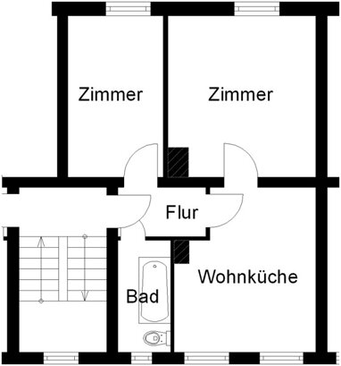 Wohnung zur Miete 449,19 € 2 Zimmer 44,7 m² 2. Geschoss Röntgenstraße 25 Stadtmitte Grevenbroich 41515