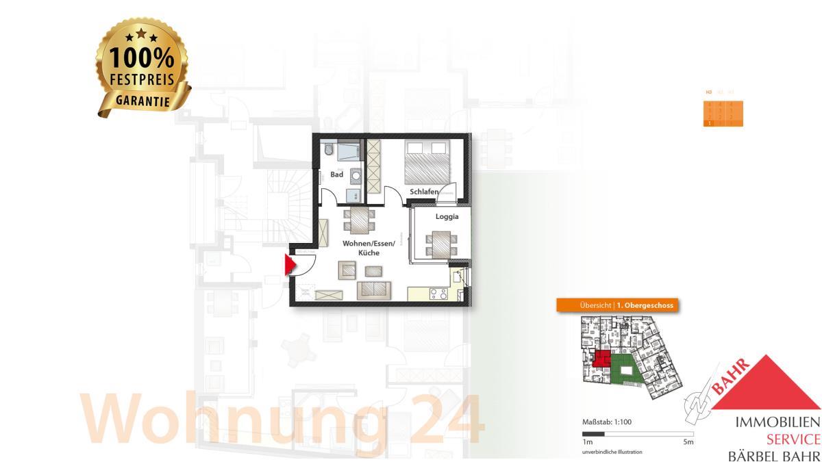 Wohnung zum Kauf Provisionsfrei 329.000 € 2 Zimmer 44 m²<br/>Wohnfläche Unterstadt / Galgenberg Böblingen 71034