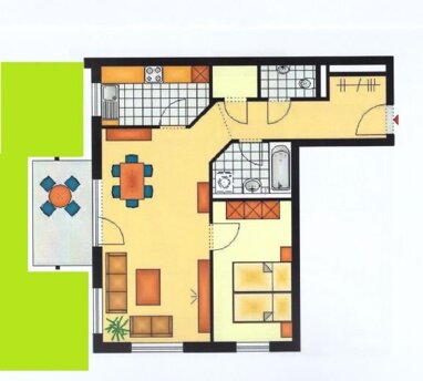Wohnung zur Miete 800 € 2,5 Zimmer 63 m² Erdgeschoss Grabenstraße. Mössingen Mössingen 72116