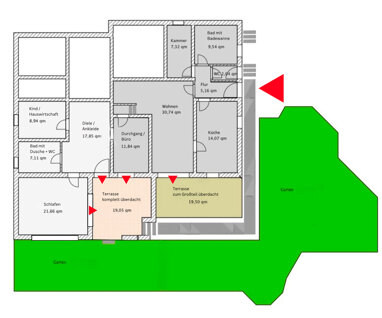 Wohnung zur Miete 1.100 € 5 Zimmer 132 m² Hardheim Hardheim 74736