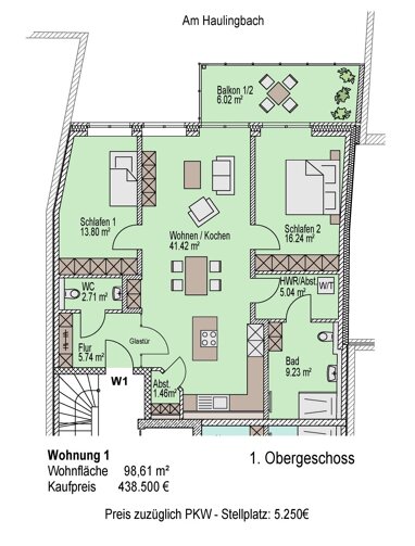 Wohnung zum Kauf Provisionsfrei 438.500 € 3 Zimmer 98,6 m² 1. Geschoss Billerbeck 48727
