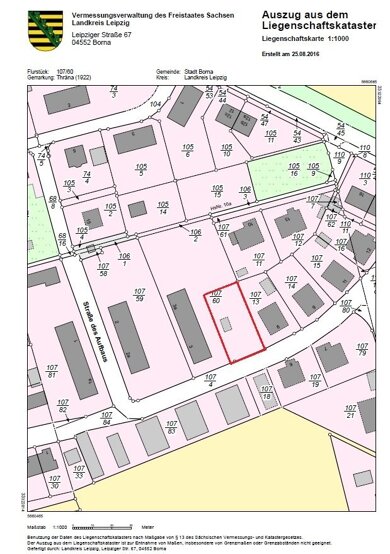 Grundstück zum Kauf provisionsfrei 69.000 € 748,5 m² Grundstück Thräna Borna 04552