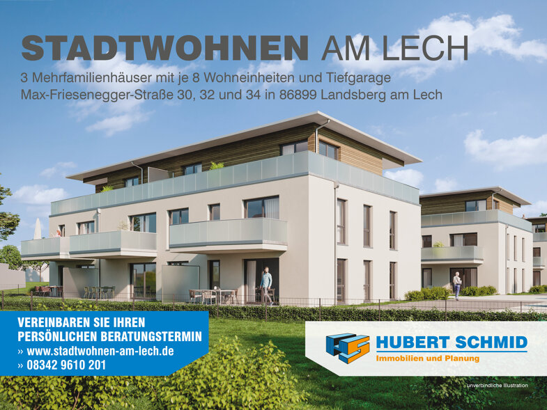 Wohnung zum Kauf provisionsfrei 731.000 € 3 Zimmer 92,6 m² 2. Geschoss frei ab 30.06.2026 Max-Friesenegger-Straße 30 Landsberg Landsberg am Lech 86899