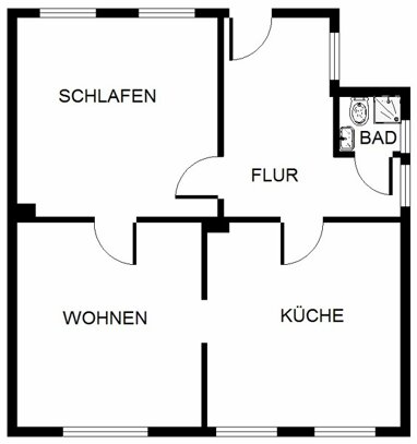 Wohnung zur Miete 395 € 2 Zimmer 49,6 m² 1. Geschoss Händelstr. 52 Alte Kolonie Dortmund 44359