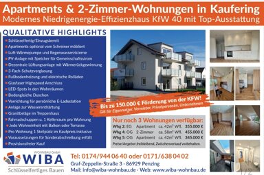 Studio zum Kauf provisionsfrei als Kapitalanlage geeignet 355.000 € 1 Zimmer 42 m² Wiesenweg 2 Kaufering 86916