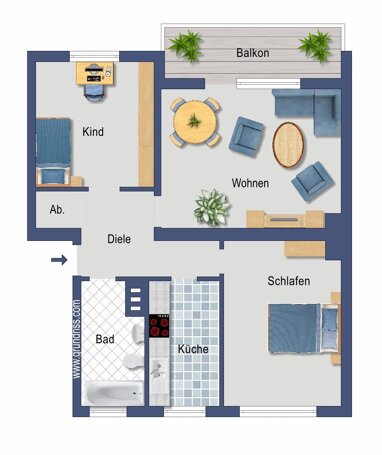 Wohnung zum Kauf Provisionsfrei 190.000 € 3 Zimmer 69 m² 2. Geschoss Mülheim Köln 51063