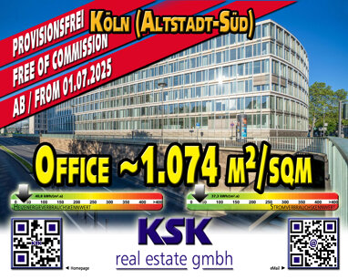Bürogebäude zur Miete Provisionsfrei 29,50 € 1.074 m² Bürofläche teilbar von 448 m² bis 1.529 m² Altstadt - Süd Köln 50676