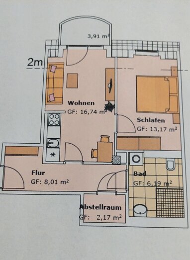 Studio zur Miete 460 € 2 Zimmer 50 m² 2. Geschoss Friedrich Ebert Str. 32a Groitzsch Groitzsch 04539