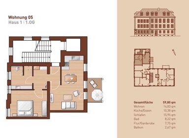 Wohnung zur Miete 600 € 2 Zimmer 59,8 m² 1. Geschoss Trumgasse 16 Reichertsmühle Dinkelsbühl 91550