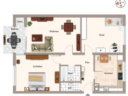 Wohnung zur Miete 1.150 € 3 Zimmer 95,9 m² 3. Geschoss frei ab sofort Kasernenstr. 58 Radolfzell Radolfzell am Bodensee 78315