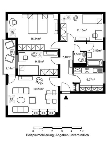 Wohnung zur Miete 600 € 3,5 Zimmer 77,9 m² 3. Geschoss Alter Rückinger Weg 112 Nordwest Hanau 63452