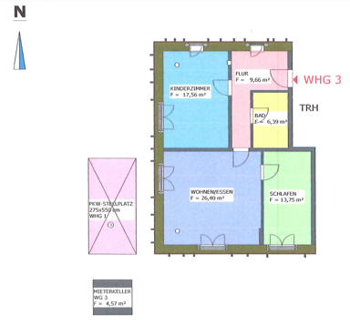 Wohnung zur Miete 1.250 € 3 Zimmer 73,8 m² 1. Geschoss frei ab sofort Bergstr. 16 Rangsdorf Rangsdorf 15834